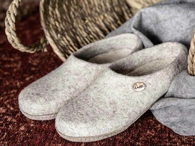 Filzpantoffeln mit Einlagen Classic, beige