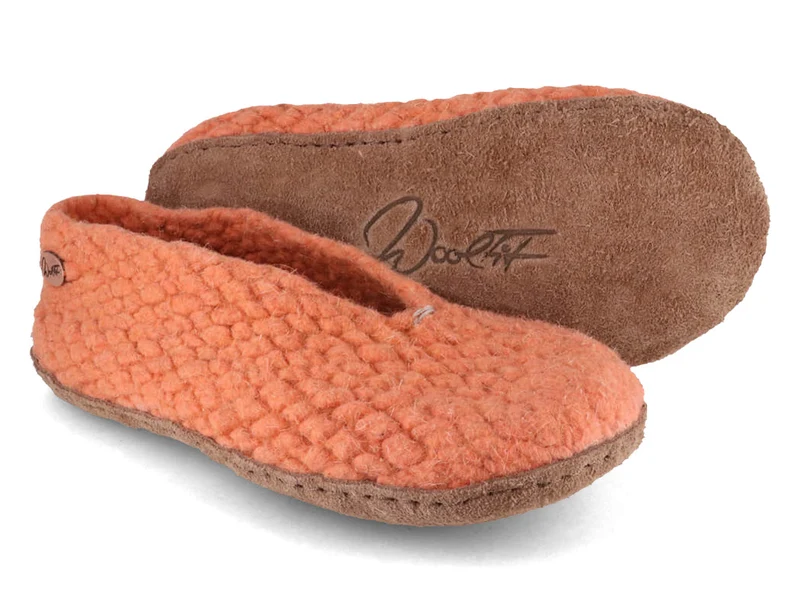Woolies handgewebte Hausschuhe, apricot