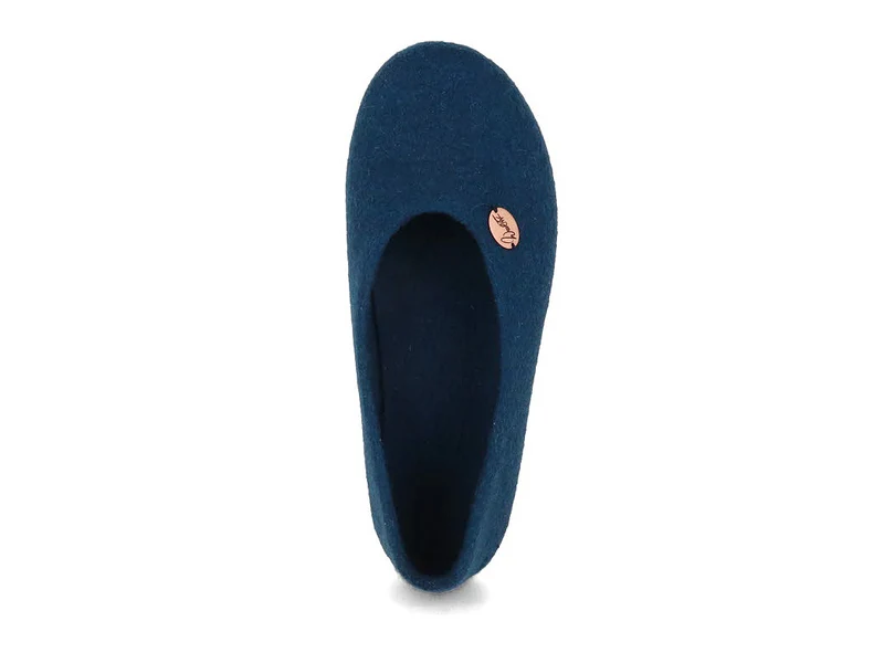 Ballerina-Hausschuhe aus Filz, blau