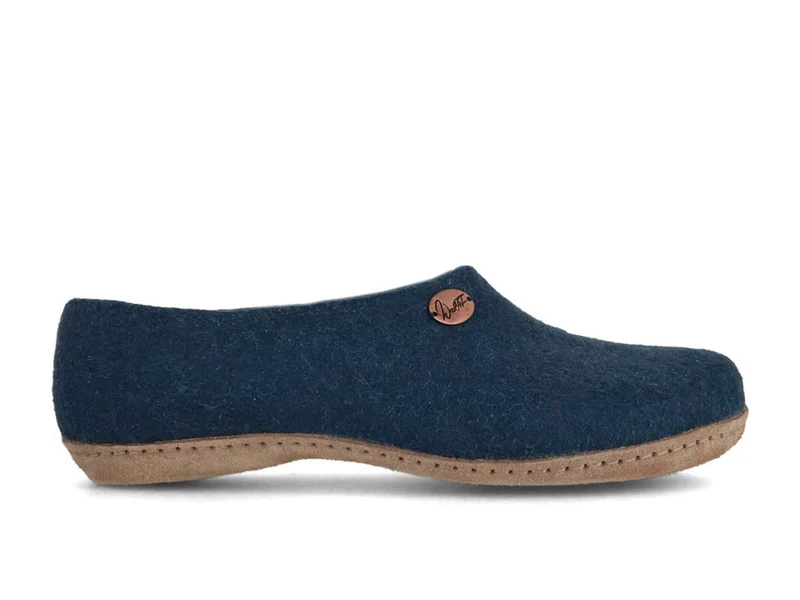 Hohe Filzhausschuhe mit Einlagen Classic, blau