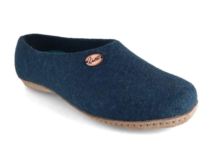 Hohe Filzhausschuhe mit Einlagen Classic, blau