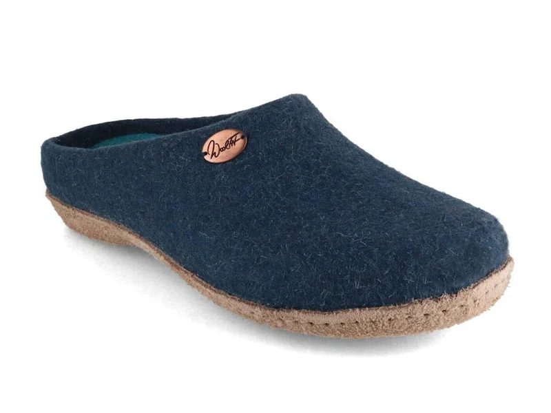 Filzpantoffeln mit Einlagen Classic, blau