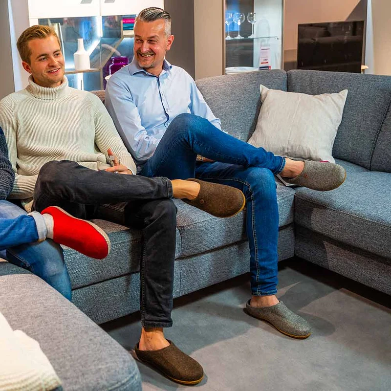Filzpantoffeln mit Einlagen Classic, braun