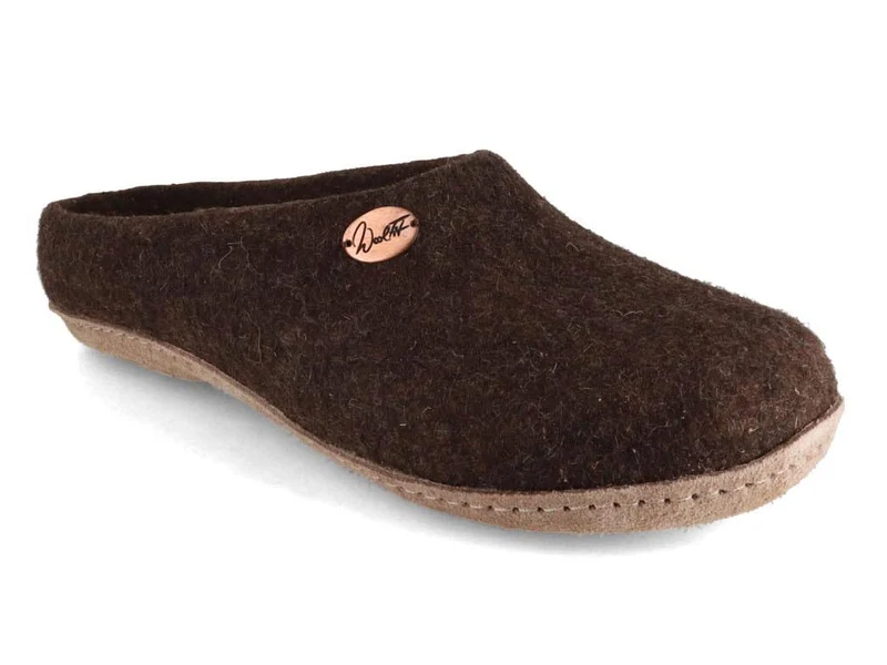Filzpantoffeln mit Einlagen Classic, braun
