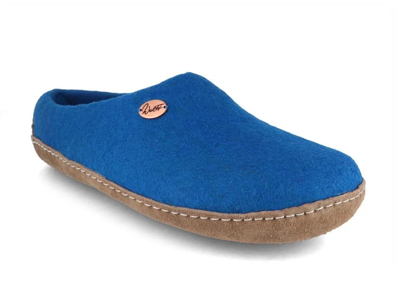 Barfuß-Hausschuh Footprint, blau