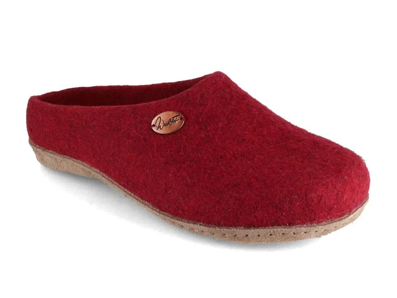 Filzpantoffeln mit Einlagen Classic, dunkelrot
