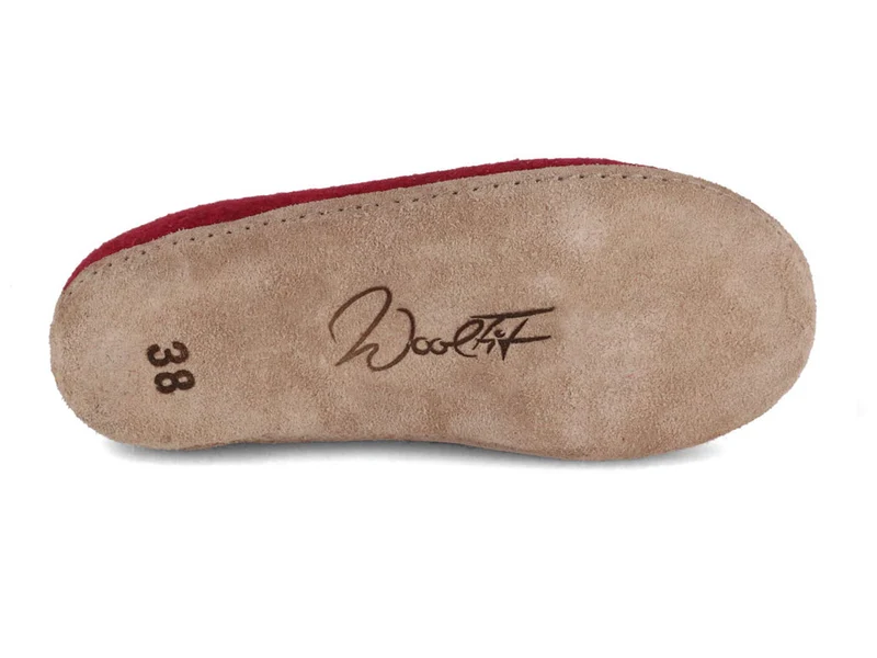 Filzpantoffeln mit Einlagen Classic, dunkelrot