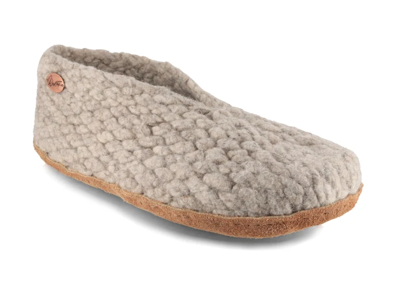 Woolies handgewebte Hausschuhe, beige