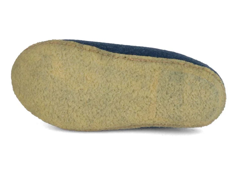 Filzpantoffeln mit Einlagen & Gummisohle Classic, blau