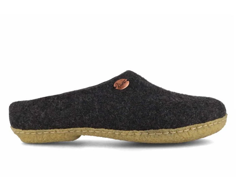 Filzpantoffeln mit Einlagen & Gummisohle Classic, graphit