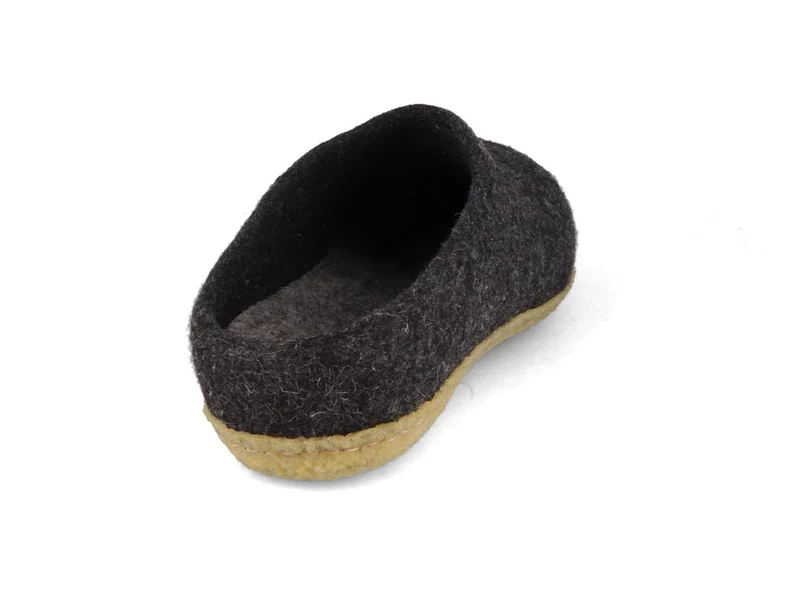 Filzpantoffeln mit Einlagen & Gummisohle Classic, graphit