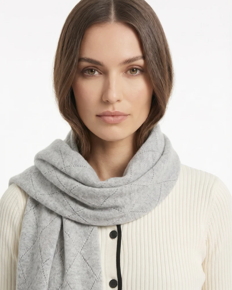 Pure Cashmere Herringbone Scarf