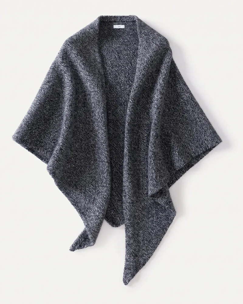 Kira Cashmere Thickened Knit Triangle Shawl