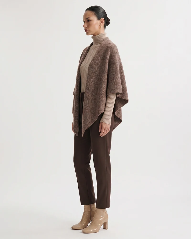 Kira Cashmere Thickened Knit Triangle Shawl