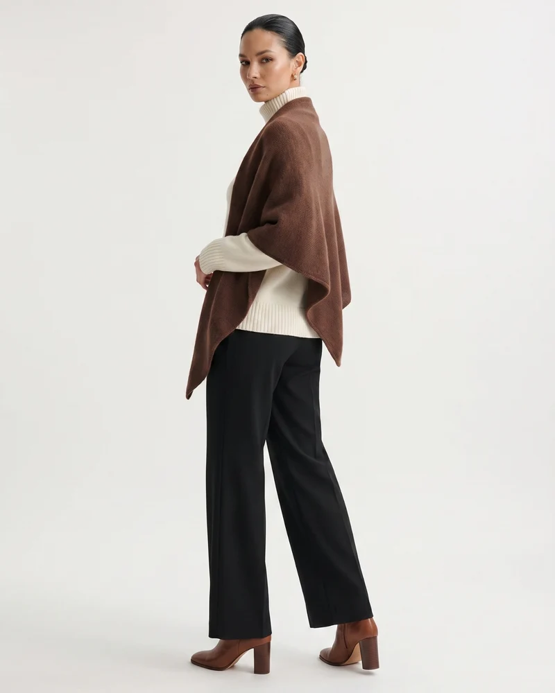 Kira Cashmere Thickened Knit Triangle Shawl