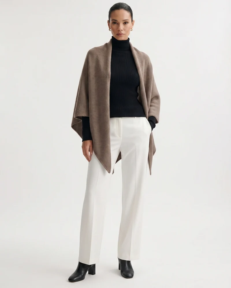 Kira Cashmere Thickened Knit Triangle Shawl