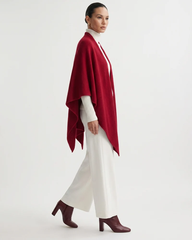 Kira Cashmere Thickened Knit Triangle Shawl
