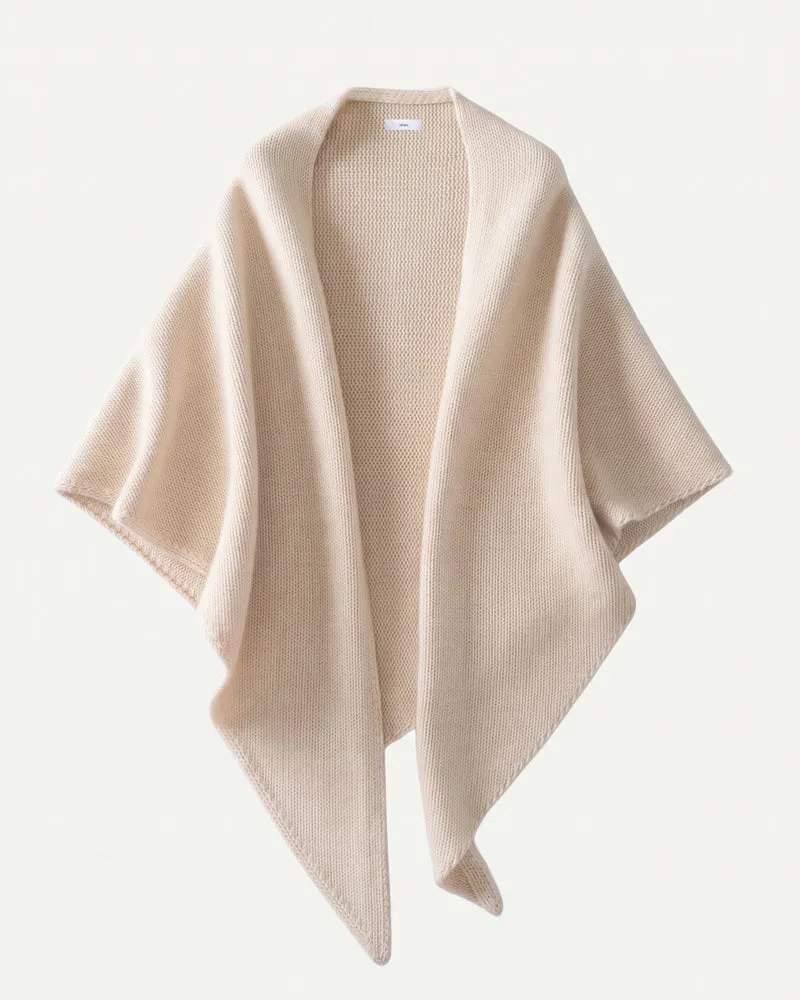 Kira Cashmere Thickened Knit Triangle Shawl