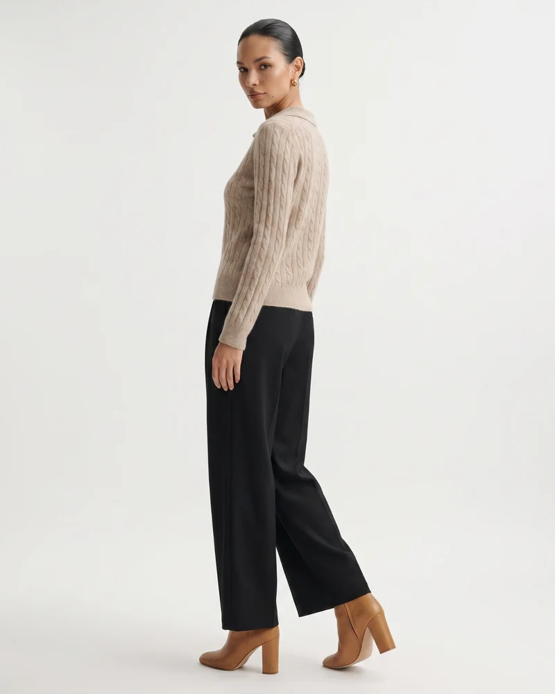 Kira Cashmere Polo Sweater