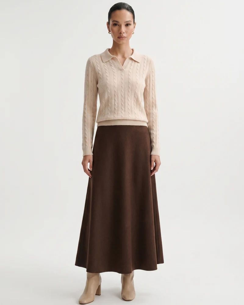 Kira Cashmere Polo Sweater