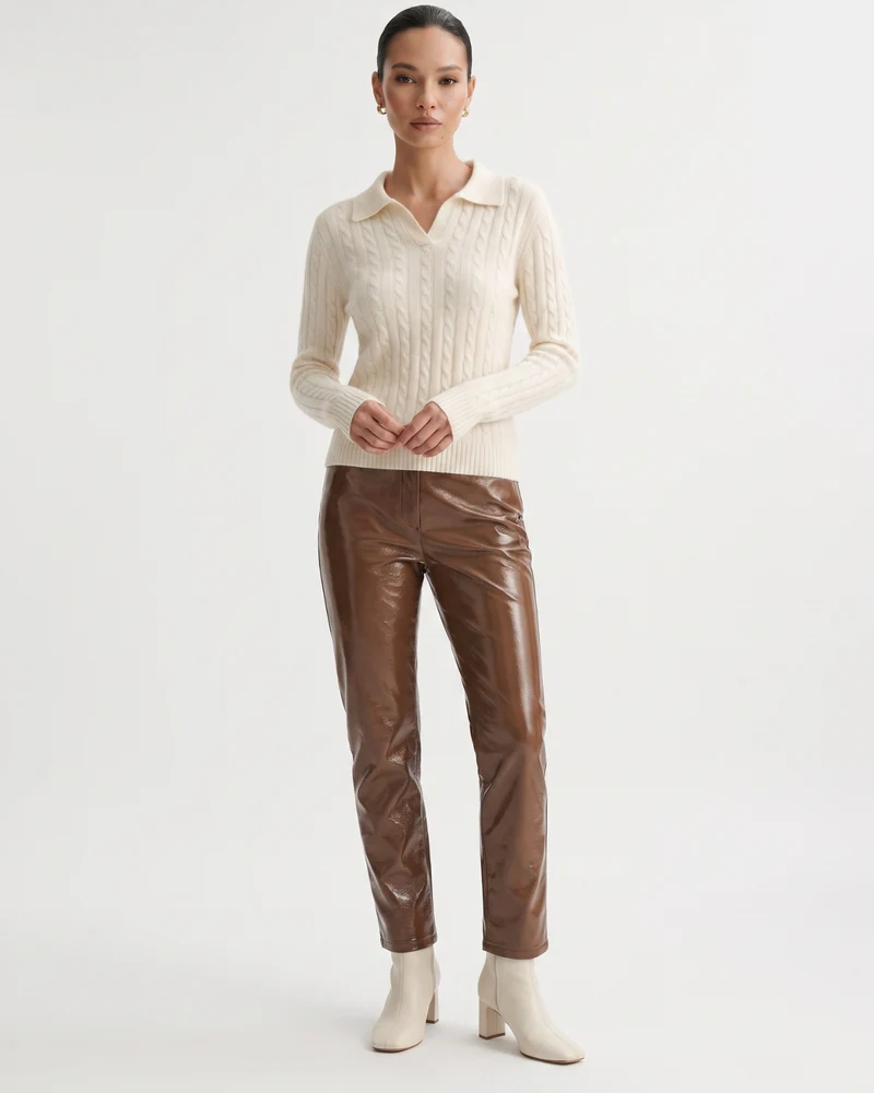 Kira Cashmere Polo Sweater