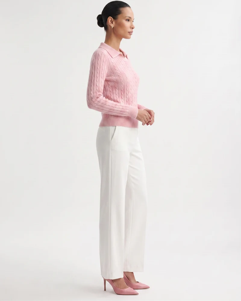 Kira Cashmere Polo Sweater