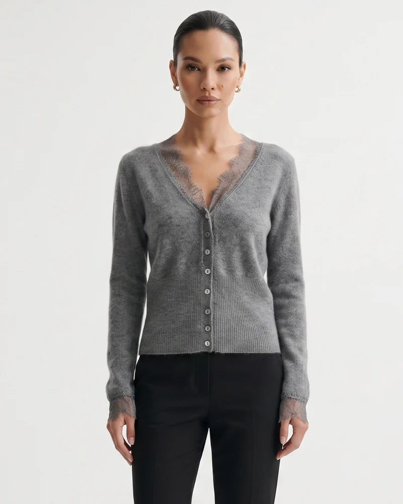 Rihanna Lace Cashmere Cardigan