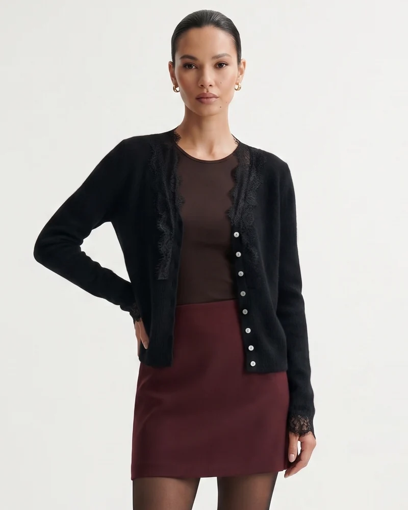 Rihanna Lace Cashmere Cardigan