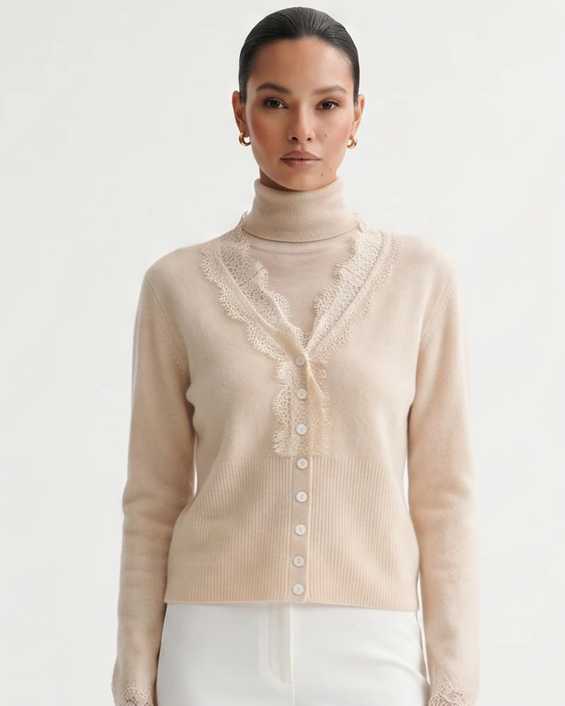 Rihanna Lace Cashmere Cardigan