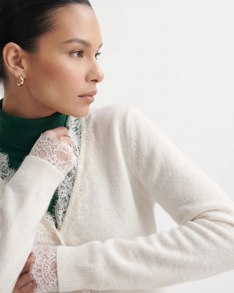 Rihanna Lace Cashmere Cardigan