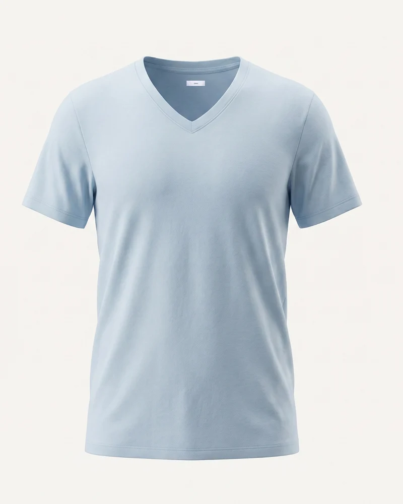 High-end Mercerized Cotton Woman V- Neck T-Shirt