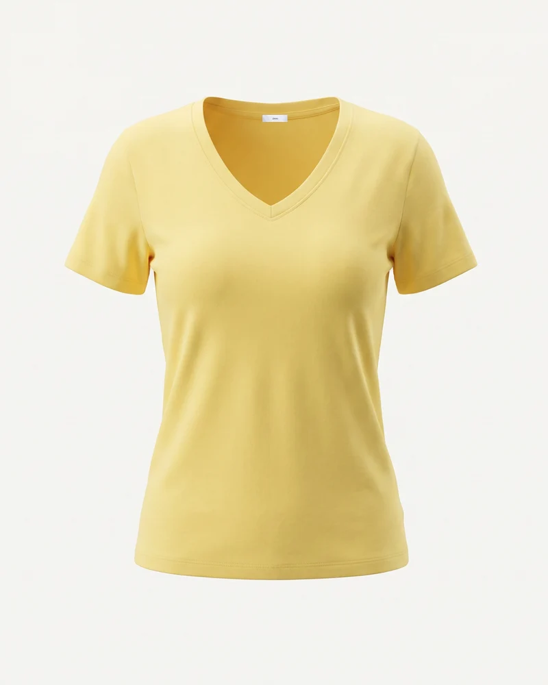 High-end Mercerized Cotton Woman V- Neck T-Shirt
