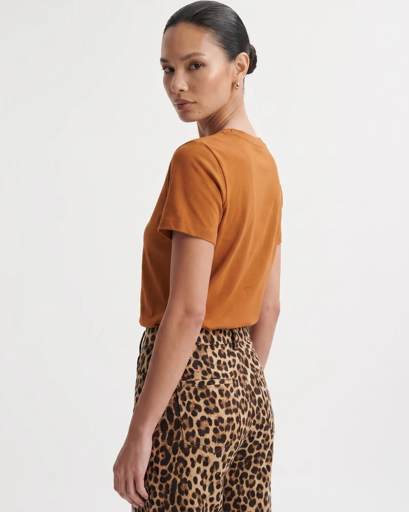 High-end Mercerized Cotton Woman Round Neck T-Shirt