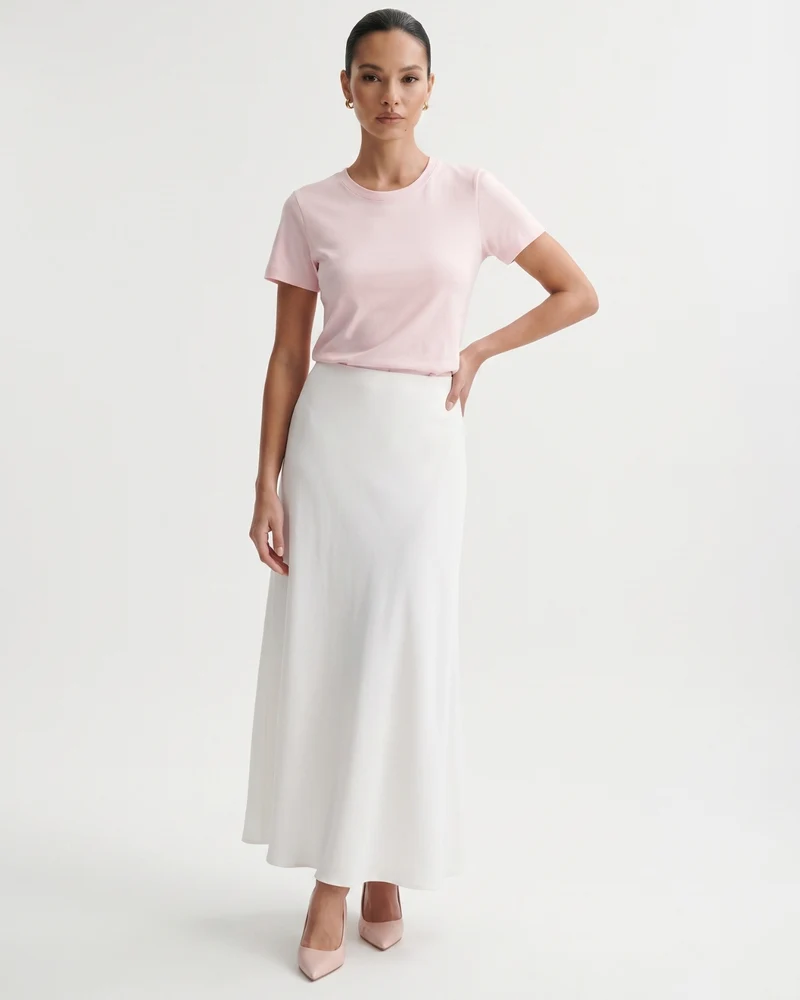 High-end Mercerized Cotton Woman Round Neck T-Shirt