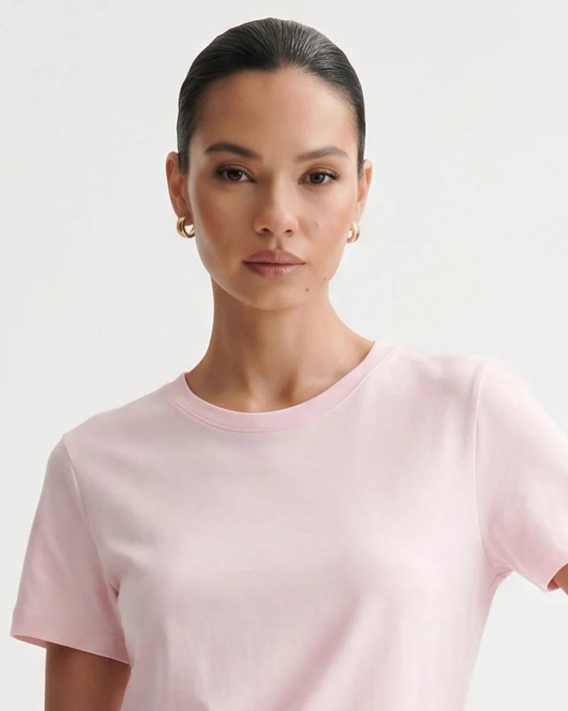 High-end Mercerized Cotton Woman Round Neck T-Shirt