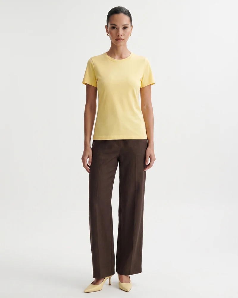 High-end Mercerized Cotton Woman Round Neck T-Shirt