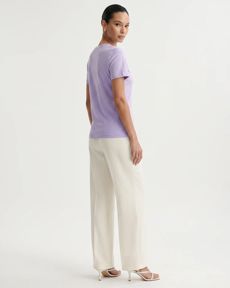 High-end Mercerized Cotton Woman Round Neck T-Shirt