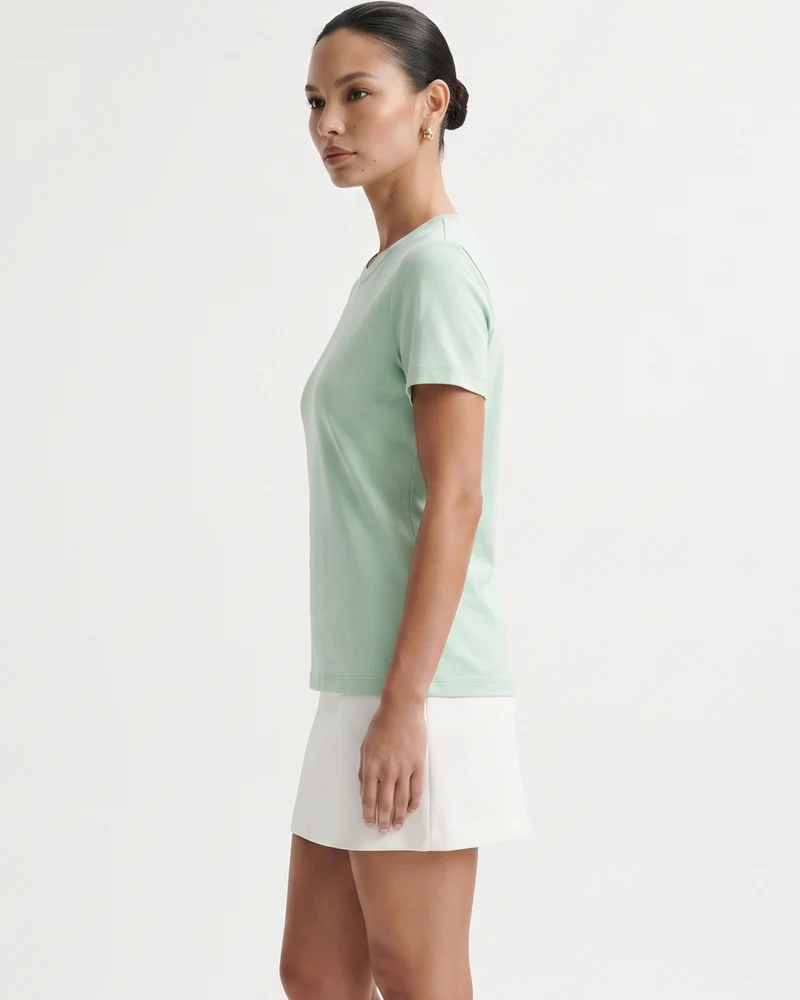 High-end Mercerized Cotton Woman Round Neck T-Shirt