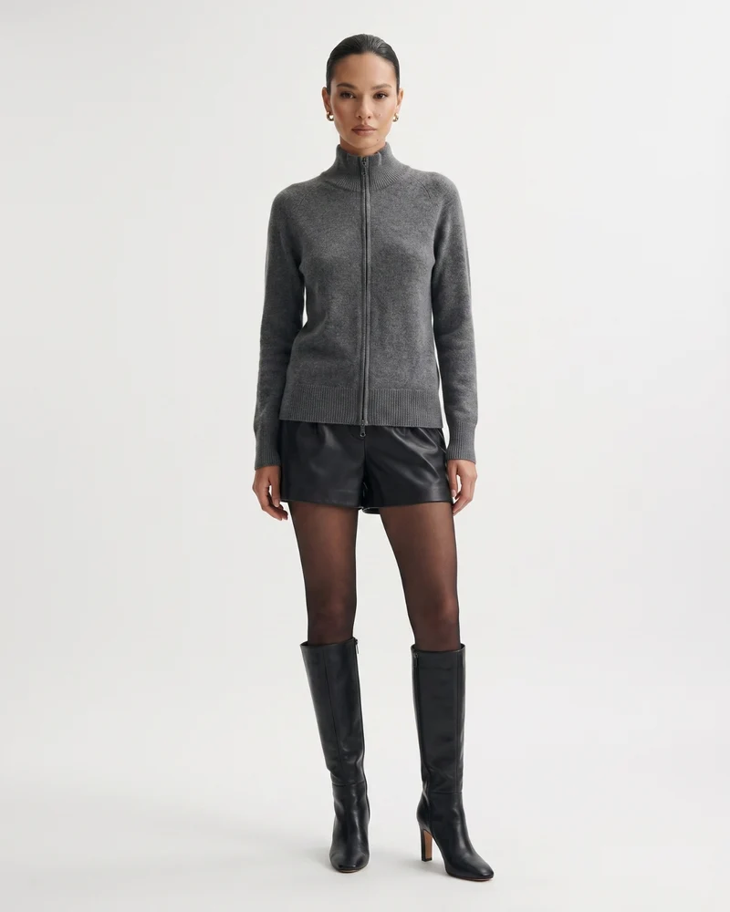 Ria Cashmere Jacket Double Zipper
