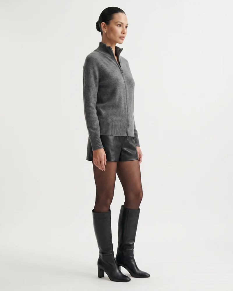 Ria Cashmere Jacket Double Zipper