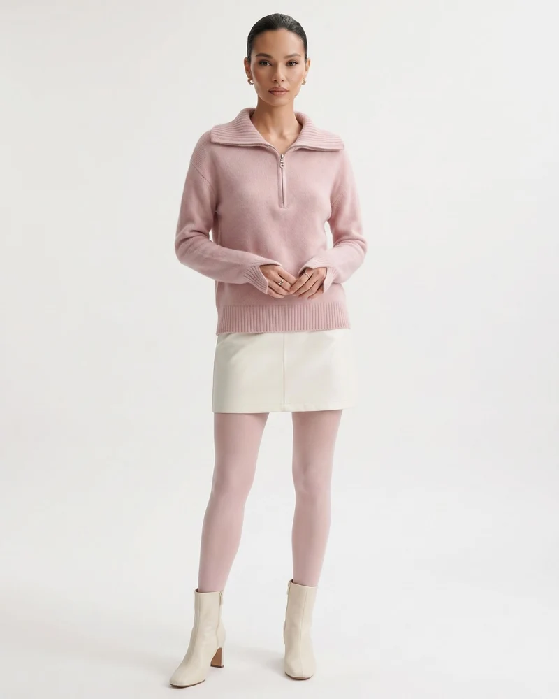 Georgina Zipper Cashmere Sweater