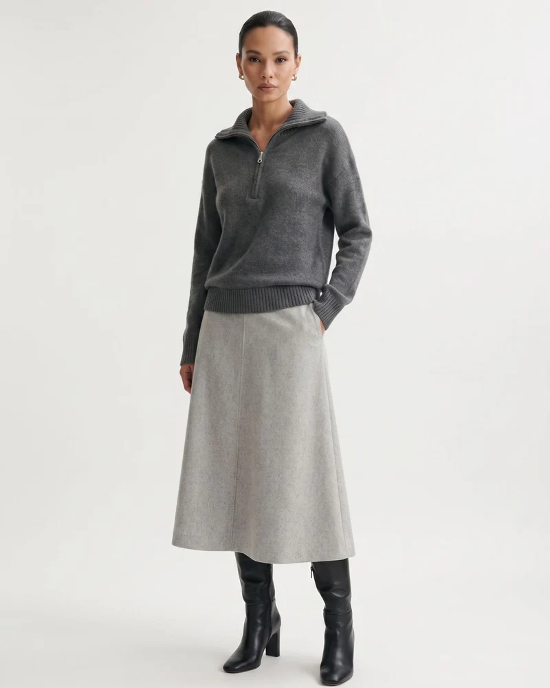 Georgina Zipper Cashmere Sweater