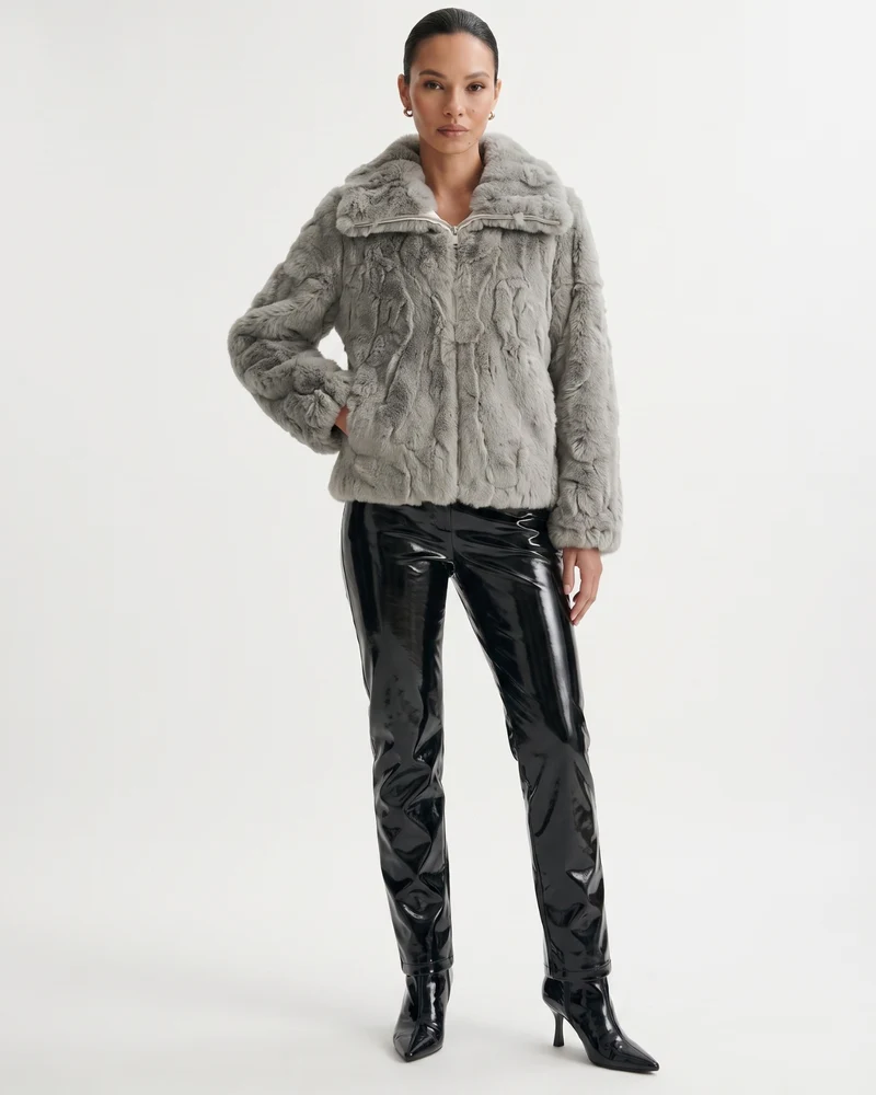 Cindy Thickened Fur Coat Short Turn-Down Collar Jacket