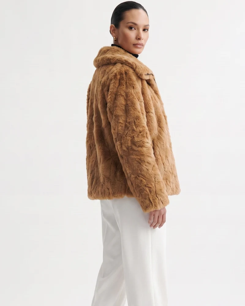 Cindy Thickened Fur Coat Short Turn-Down Collar Jacket