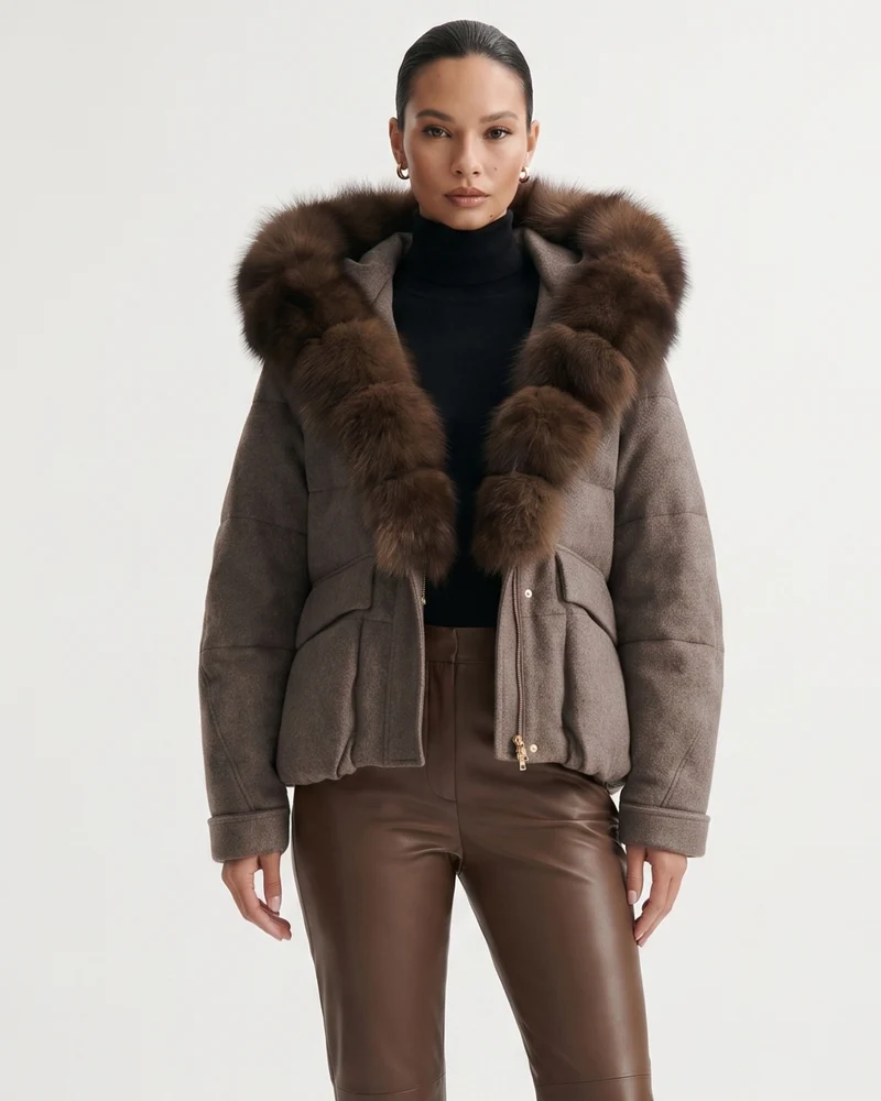 Down Jacket Fox Fur Collar Thick Insulated Parka