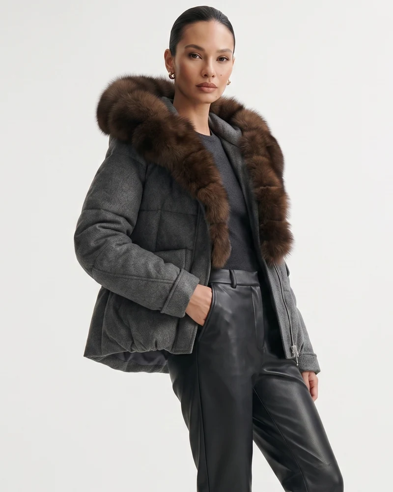 Down Jacket Fox Fur Collar Thick Insulated Parka