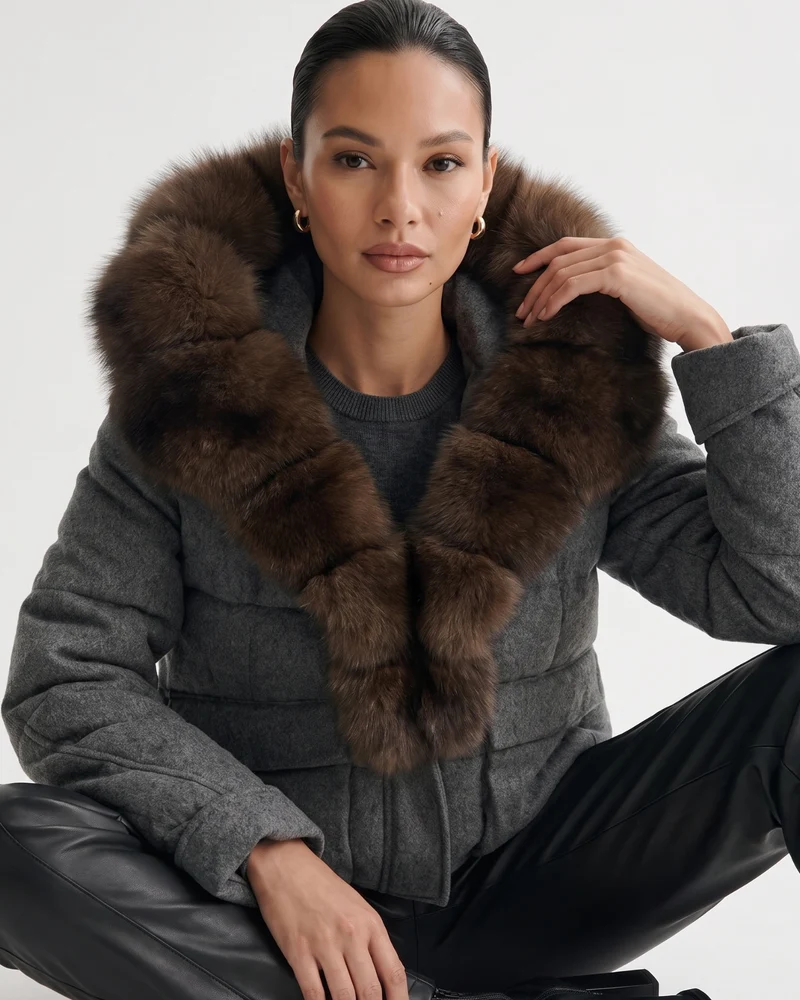 Down Jacket Fox Fur Collar Thick Insulated Parka