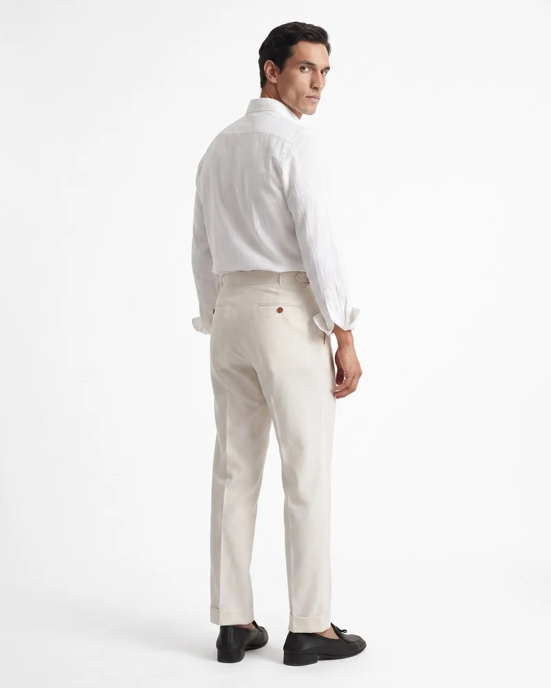 Napoli Neapolitan High-Waist Pleated Trousers Wrinkle-Resistant