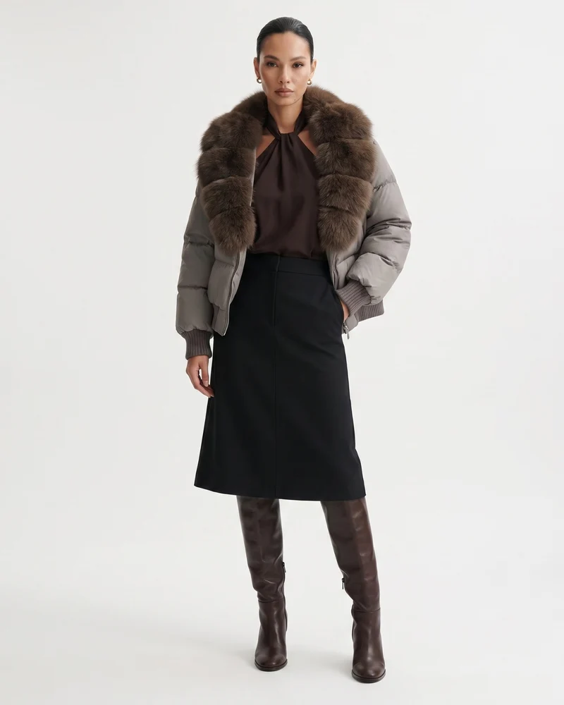 Fur Collar Down Jacket Thickened and Warm