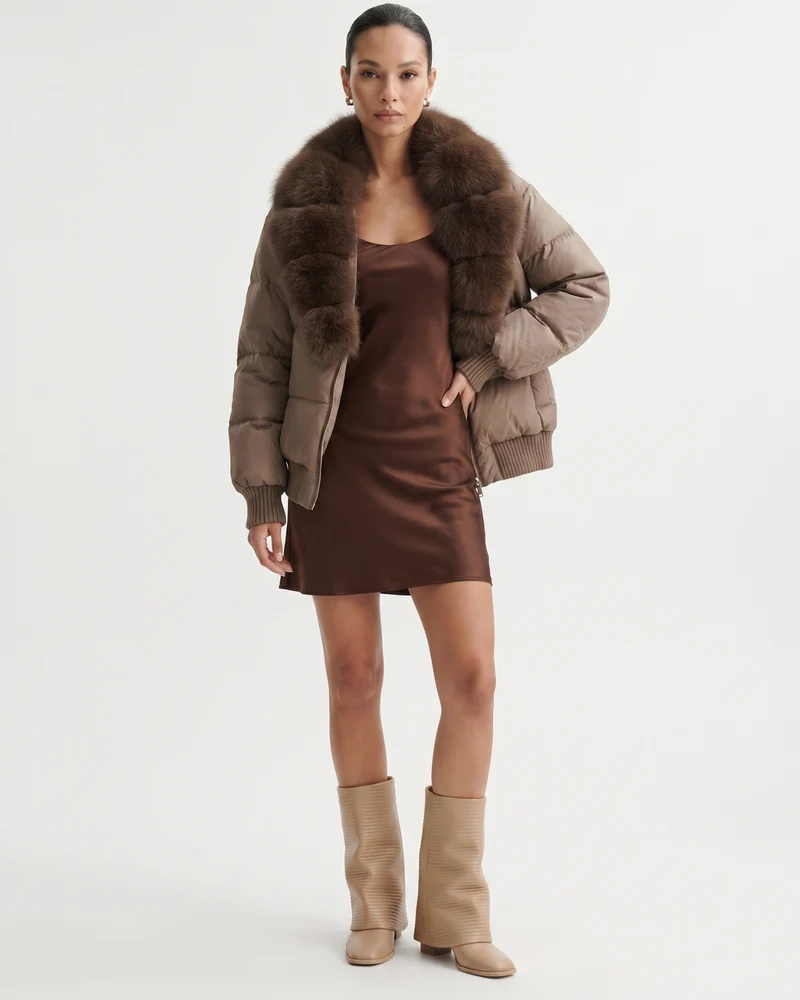 Fur Collar Down Jacket Thickened and Warm